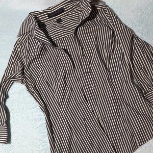 Express Design Studio Striped Long Sleeve Blouse